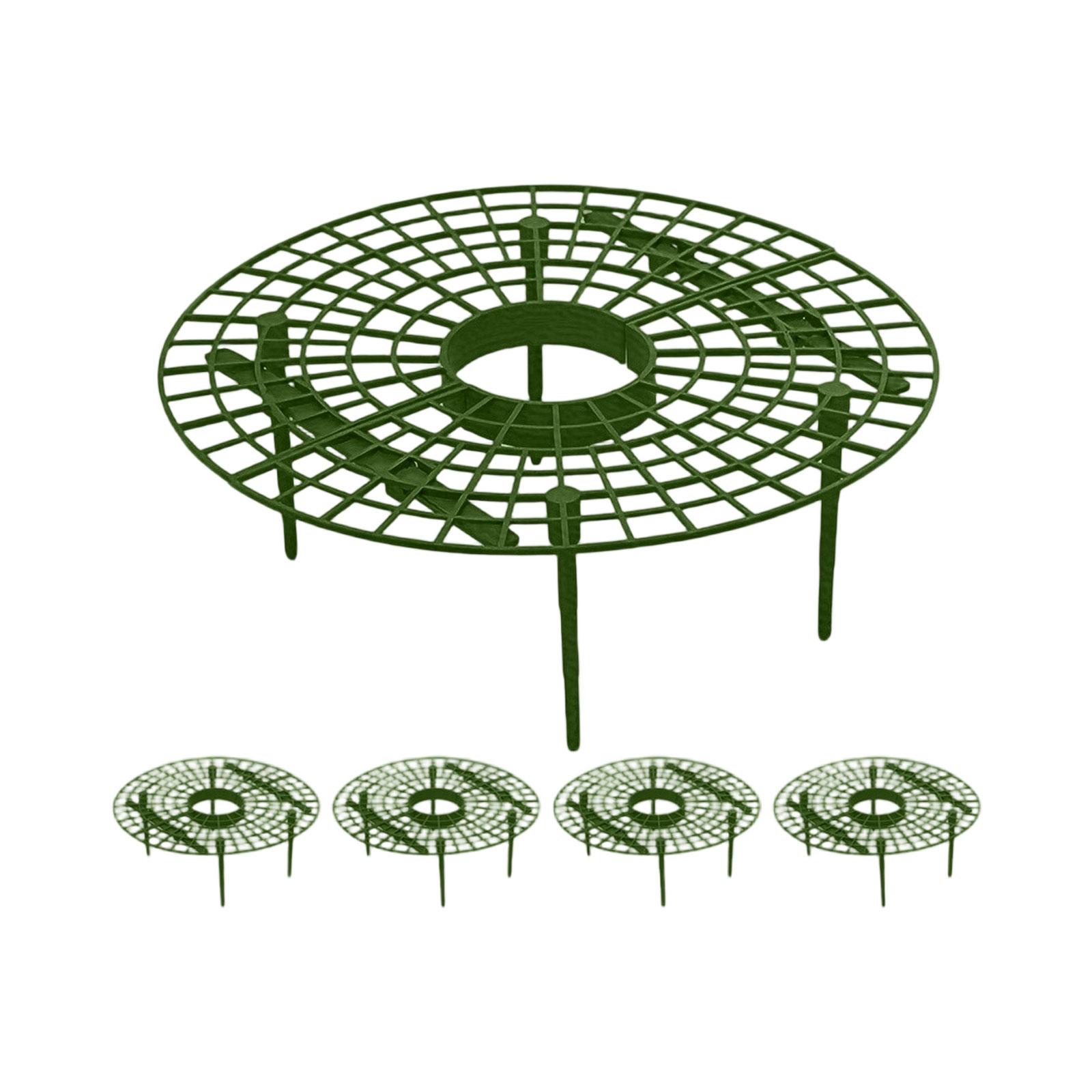 

Round Plastic Plant Support Grid with Stakes for Garden Flower and Vegetable Protection Pack of 5 Pieces One Size зелёный