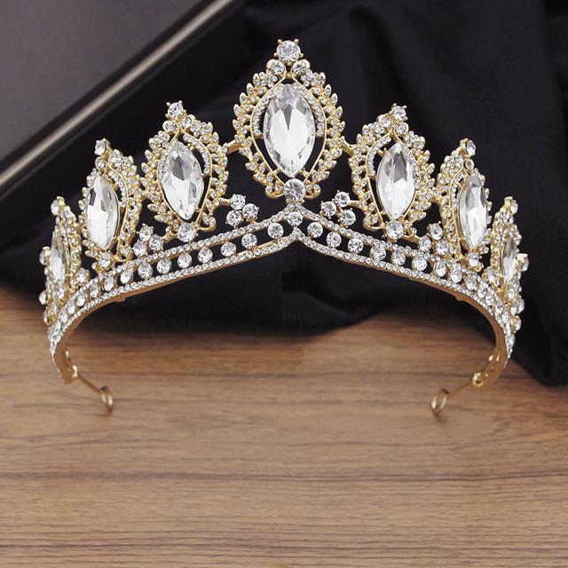 Великолепная хрустальная свадебная корона в винтажном стиле — фото 12