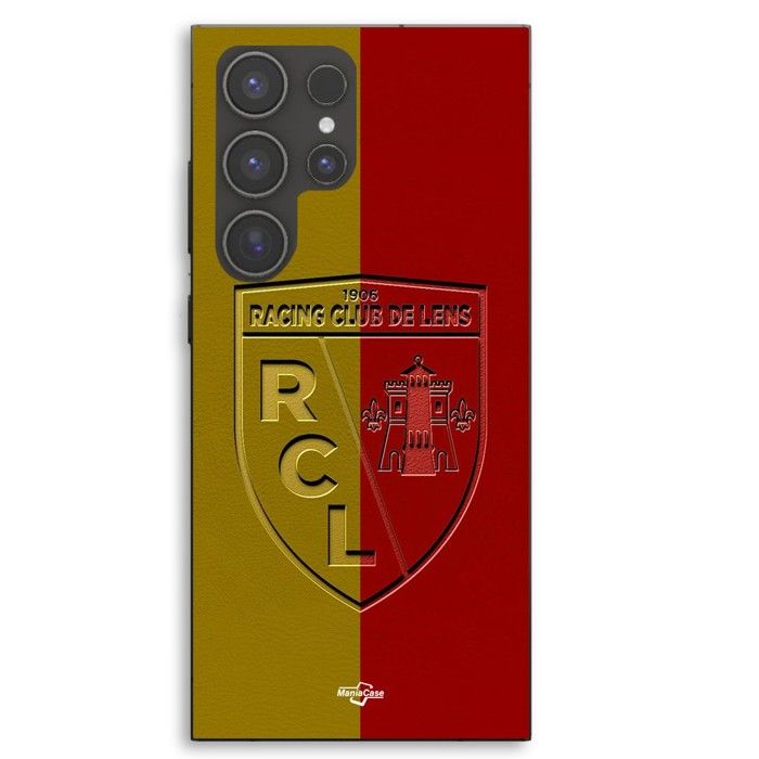 Coque Pour Samsung Galaxy S23 Ultra RCL LENS Logo fond jaune et rouge Maniacase