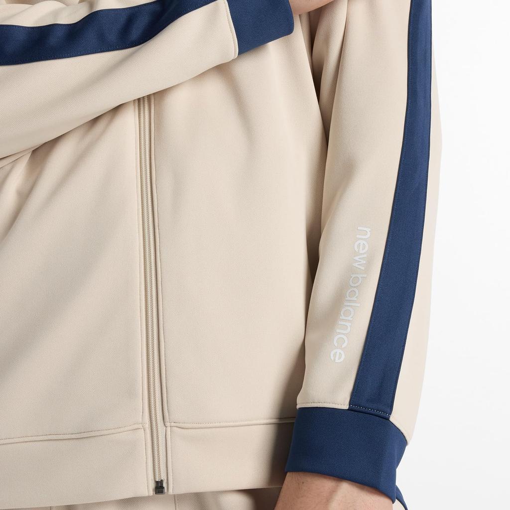 Model Worn by Otani Knit Track Jacket Jersey Club Activities Absorbent Quick Drying Training Wear TWF L [New Balance] Men's (AMJ51503) (Timber Wolf)