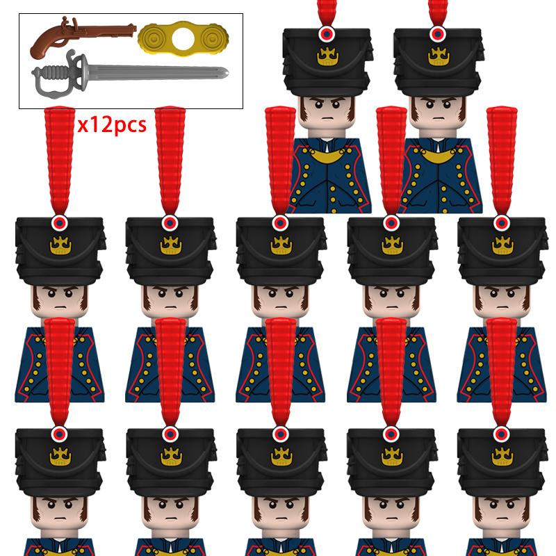 Guerre Napoleoniche Set Soldati Europei Blocchi da Costruzione Medievali Mini Action Figures Fucili Armi Giocattoli Per Bambini Regali di Natale