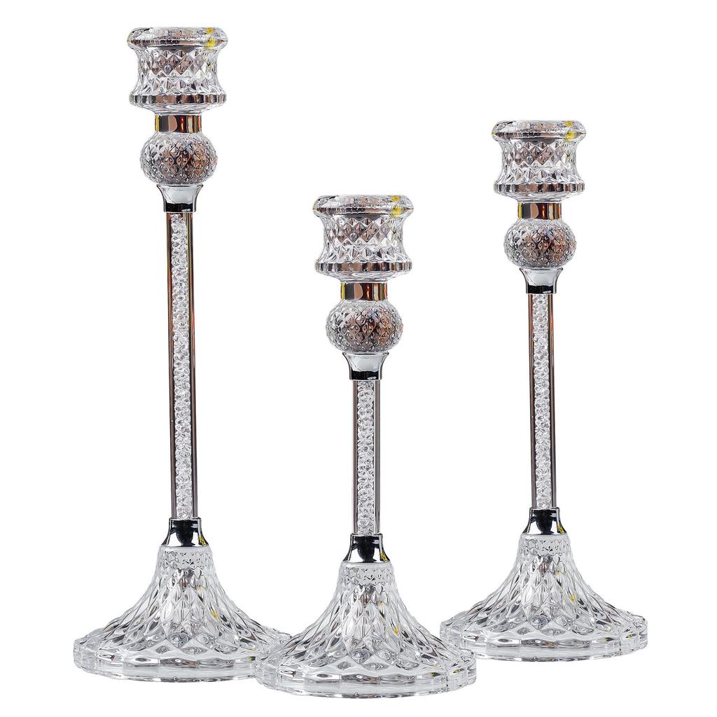 Crystal Diamond Candle Holder for Weddings and Romantic Dinners