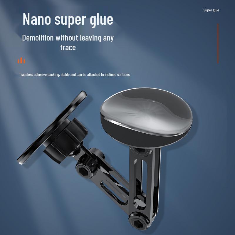 Magnetic Metal Car Phone Holder - Rotating & Folding Dashboard Mount