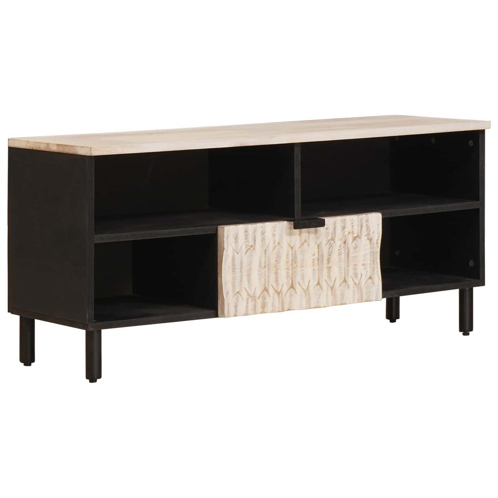 TV Stand with White Washed Surface 100 x 33 x 46 cm