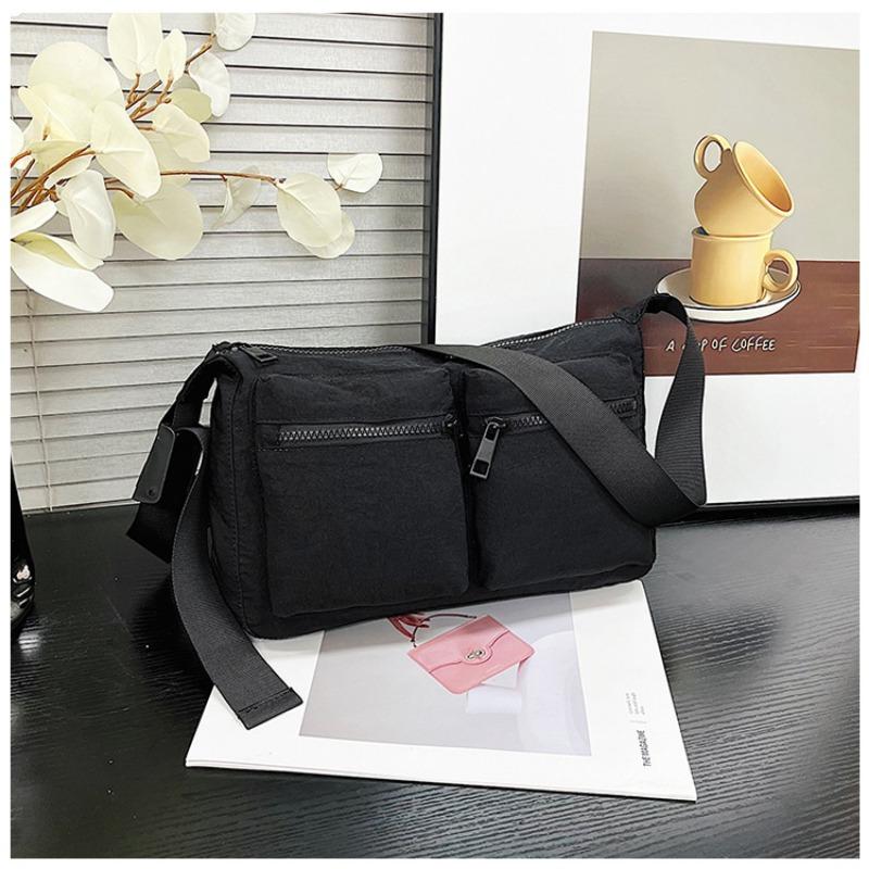 

Сумка женская осенняя новый дизайн нейлоновая многокарманная сумка-мессенджер для поездок на работу повседневная на плечо чёрный