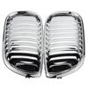 Pair Chrome Front Center Kidney Hood Grille Grill For BMW E46 Saloon 4 Doors 3 Series 1998-2002 320i 325Xi 330Xi Kidney Grill