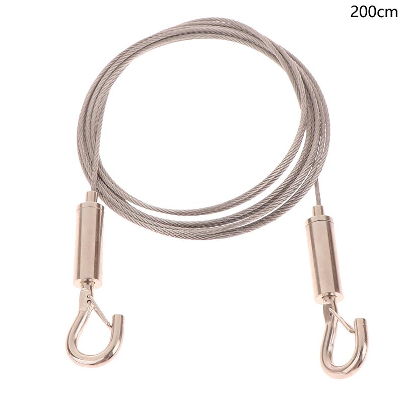 

Регулируемый автоматический трос с двойным пружинным крюком, бельевая веревка, подвесной трос для картин, трос из нержавеющей стали 200CM