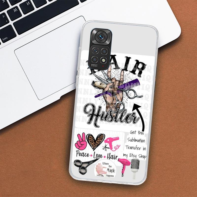 Hair Stylist Scissors Brush Phone Case For Xiaomi Redmi Note 13 12 12S 11 11S 10 10S 9 9S 11T 11E Pro Plus 8 8T 7 + Coque Cover