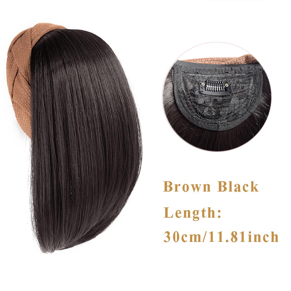 

Синтетические парики с повязкой на голову, длинные прямые волосы, коричневый, черный, цельный полупарик, повседневный косплей для женщин