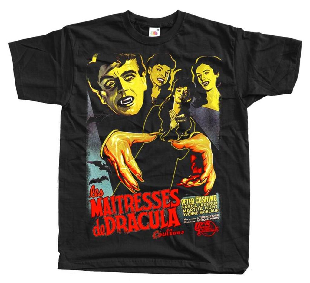 Les Maitressed de Dracula Horror movie poster T-Shirt Black vintage scary all sizes S-5XL