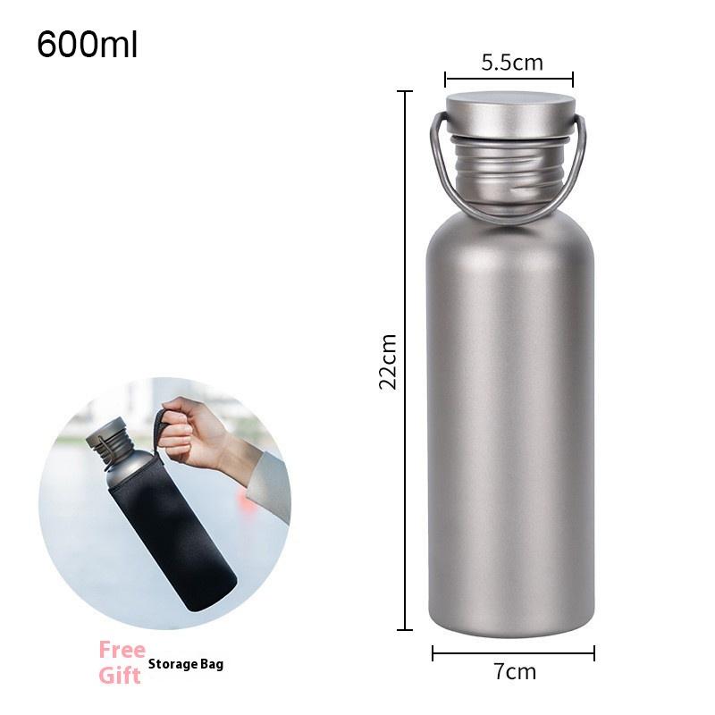 500Ml 600Ml 750Ml Titanium Water Bottle Reusable Outdoor Camping Supplies Tourism Sports Cycling Hiking Camping Water Bottle