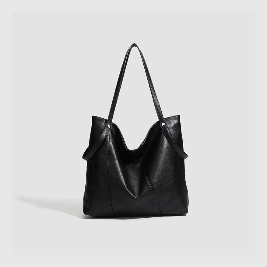 Korean Style Black Fashion Tote - Large Capacity, High-End, Versatile Shoulder & Underarm Bag
