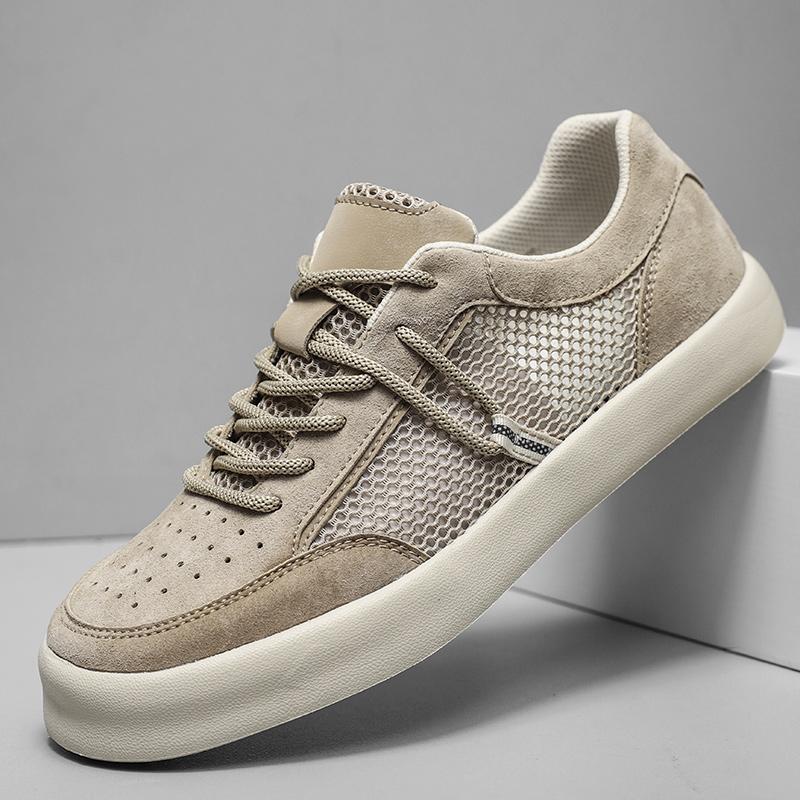 Chunky Platform Skate Board Shoes for Men Mesh Low Top Flat Sneakers Sports Casual Shoes Streetwear Walking Skateboarding Shoes