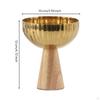 Fruit Bowl with Wooden Base Stainless Steel for Kitchen Counter, Hosts