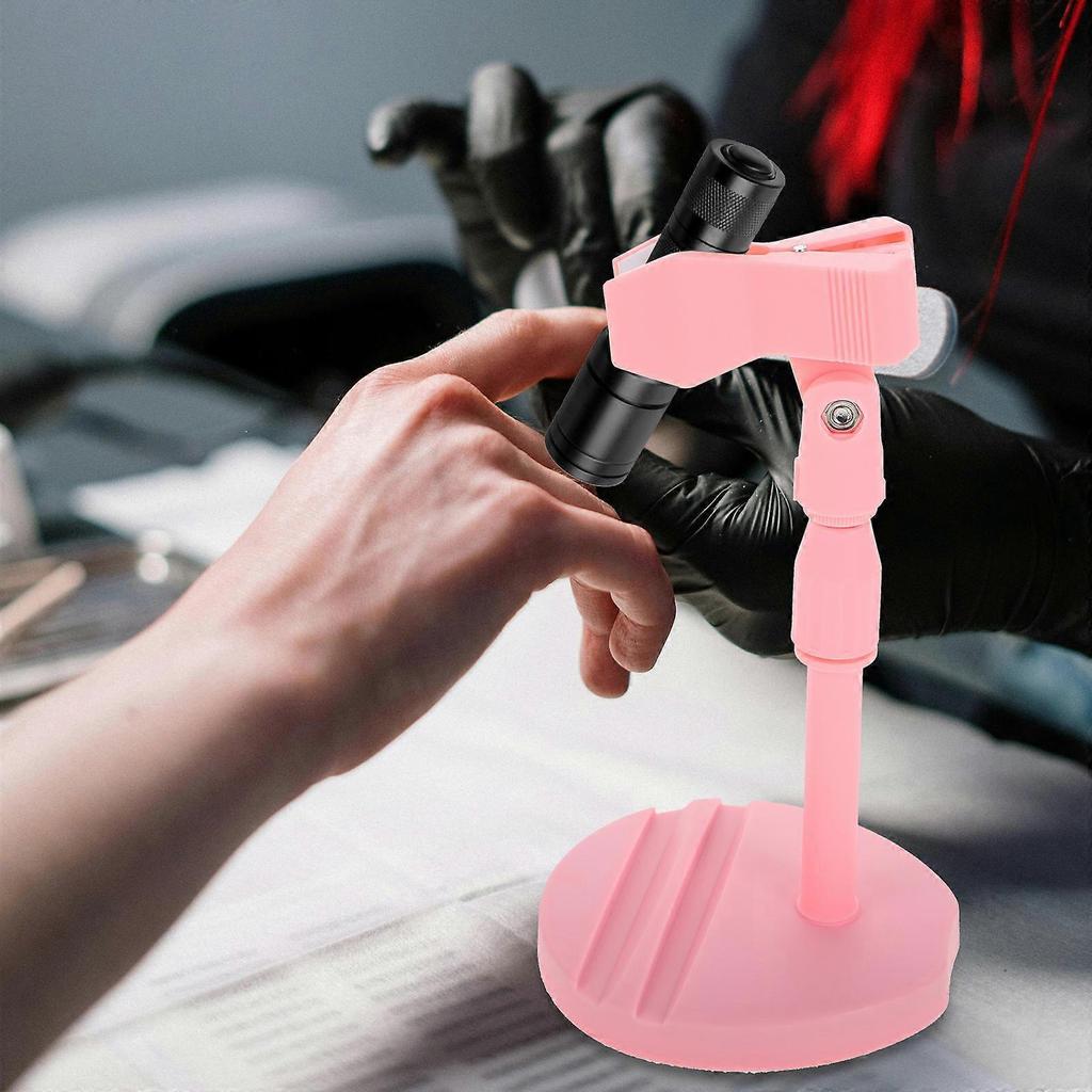 Nail Art Lamp Stand for Gel Nails Handheld Light Holder Adjustable Bracket Pink