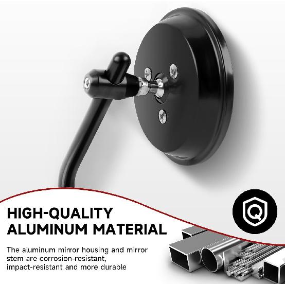 DREAMIZER 3" Motorcycle Vintage Mirrors Round Rear View Mirror 8Mm Black Compatible With Harley Davidson Dyna Bobber Softail Chopper Cruiser Cafe