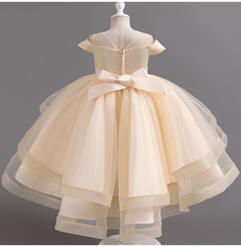 Girls' Summer Birthday Mesh Princess Dress - Formal Puffy Performance Costume