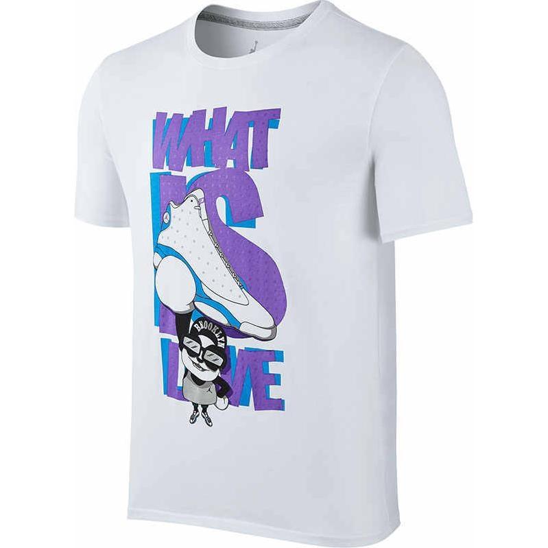 Air Jordan 13 Rerto T-Shirt White Purple Men s 848897-100 M