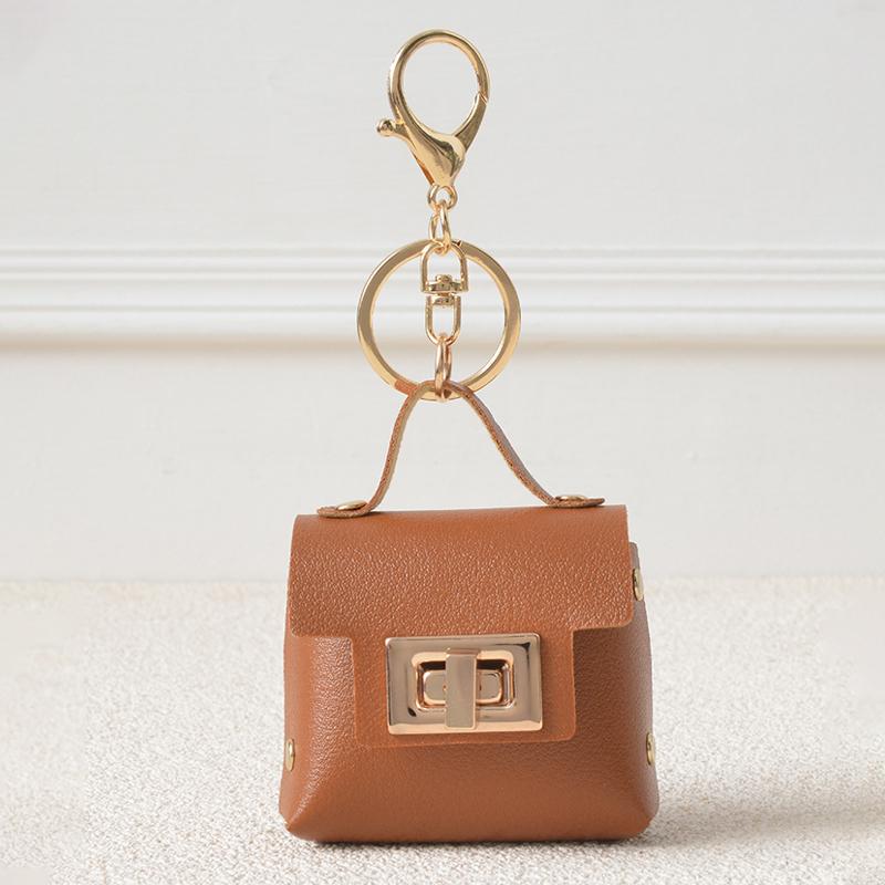 Tragbare Mini-Tasche Schlüsselanhänger Licht Luxus Kleine Taschenanhänger Einfarbig Kopfhörer Aufbewahrungstasche Anhänger Münzbörsenanhänger