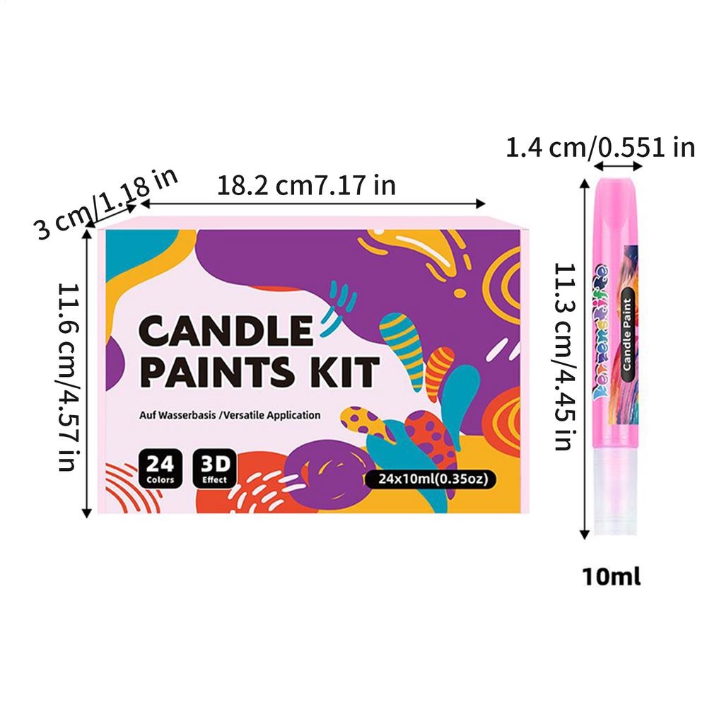 Набор из 24 шт. Маркеры-краски для свечей, Декорирование ткани, Творческие хобби, Поделки, Стеклянные вазы, Одежда, Футболки, Арт-проект