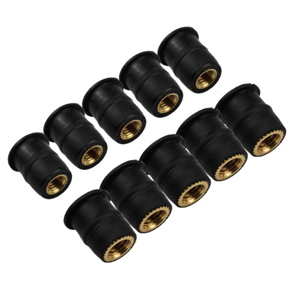 10pcs Motorcycle M4 M5 M6 Metric Rubber Windshield Windscreen Screws Bolts Nut Metric Rubber Well Nuts Fastener Screws