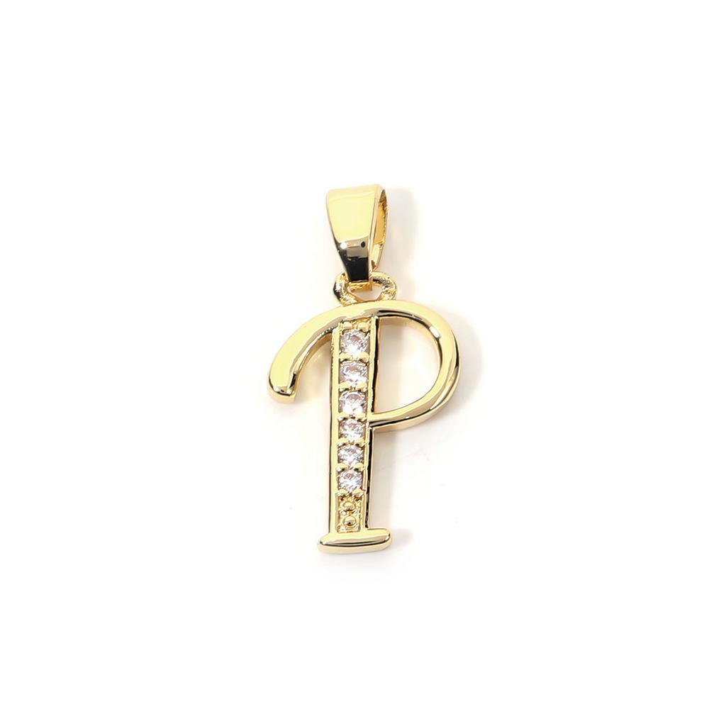 Fashion Gold Plated Letter Charms Alphabet A-Z Zircon Metal Letter Pendants For Jewelry Making DIY Bracelet Necklace Accessories