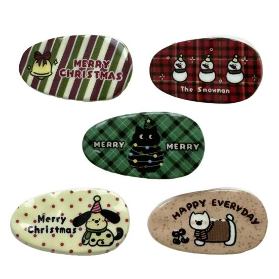 Заколки для волос Водонепроницаемые Глянцевая поверхность Мультяшный щенок Рождественский дизайн BB-зажимы Детские