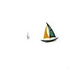Penguin Sailboat Resin Iron Animal Figurine Decorative Sculpture Collectable Ornament for
