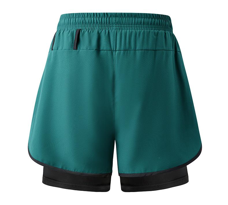 Unisex Quick-Dry Fake Two-Piece Summer Sports Shorts, Anti-Exposure, Running Three-Quarter Style