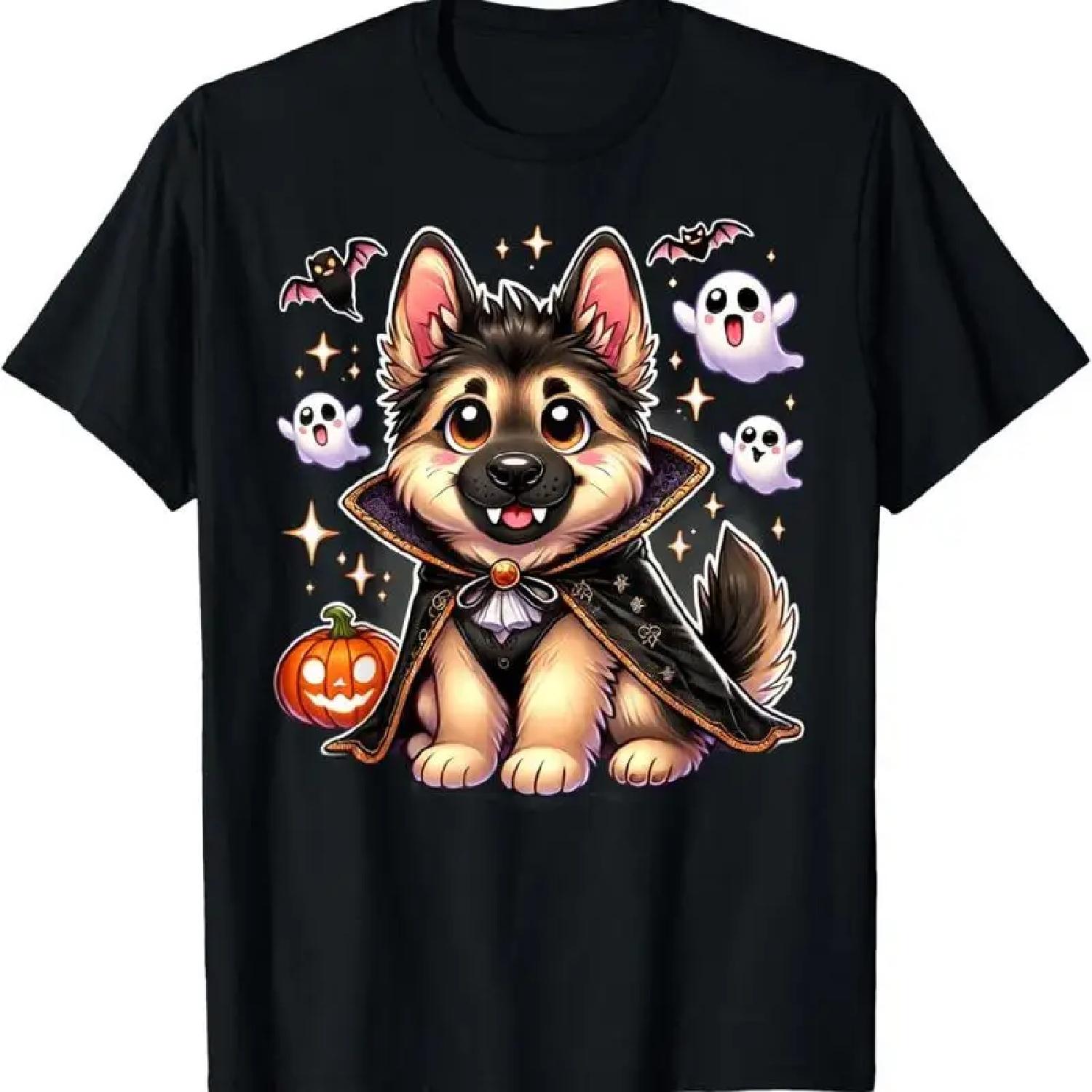 Милая собака Дракула Хэллоуин Щенок Джек-о-фонарь Дети Малыш Футболка S