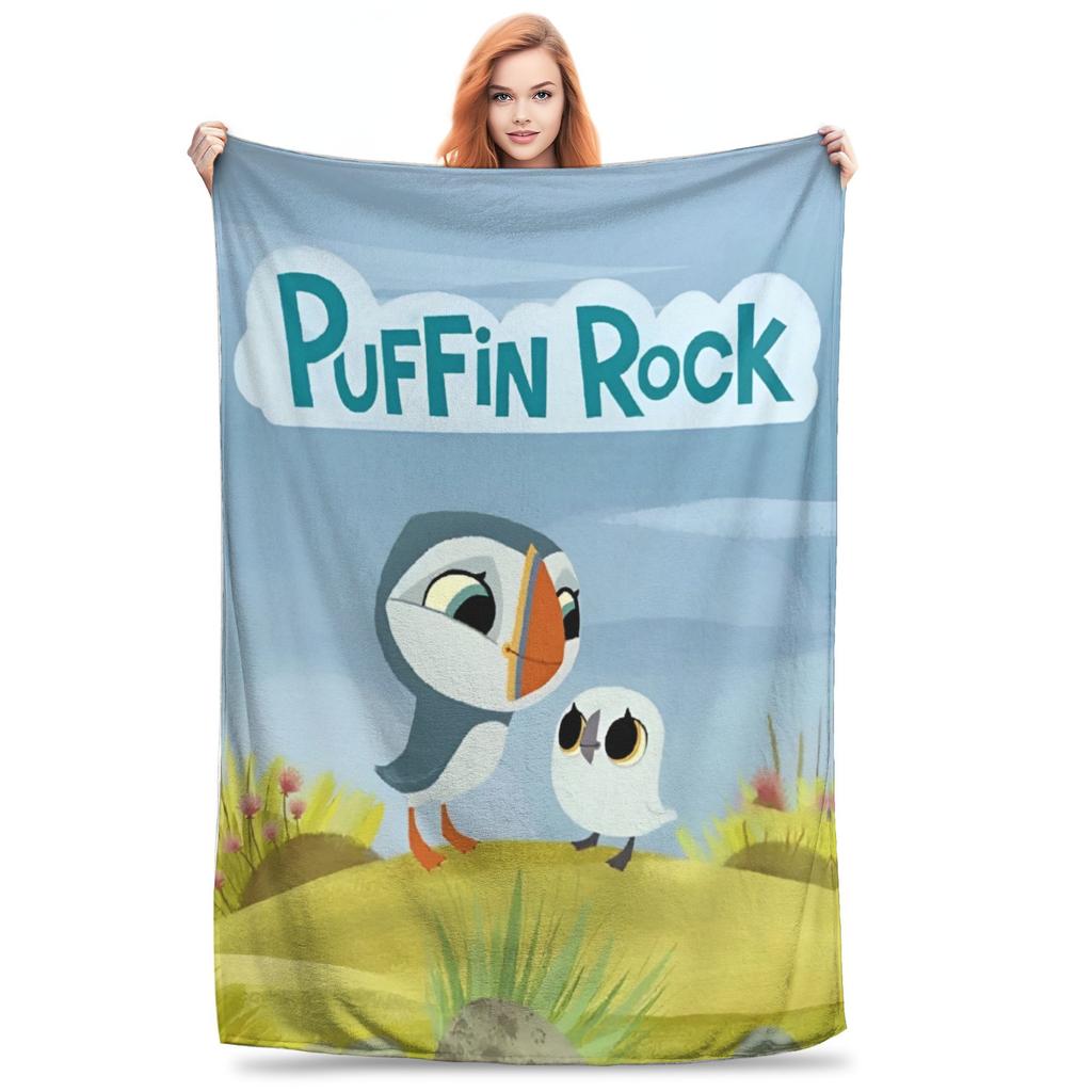 Puffin Rock Zeichentrick   Flaneldecke  Tolle Überwurfdecke für Bett Sofa Couch 200x150cm Teppichstück