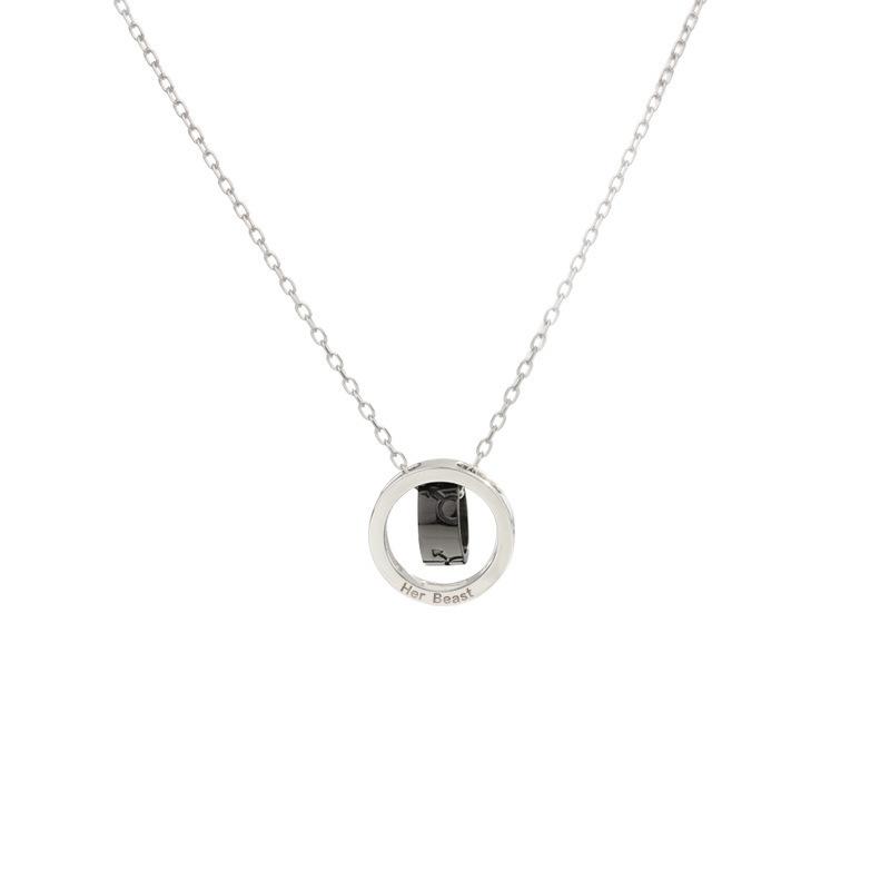 Hermoso collar de pareja de la bella y la bestia, un par de versión coreana, regalo de amor a distancia para estudiantes, colgante con letras