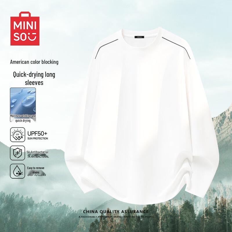 MINISO Men's Quick-Dry Anti-Bacterial Long Sleeve T-Shirt
