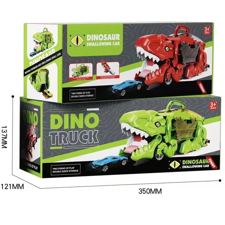 3-in-1 Transforming Dinosaur Toy Car Set for Kids Aged 3-5 with Mini Car Storage