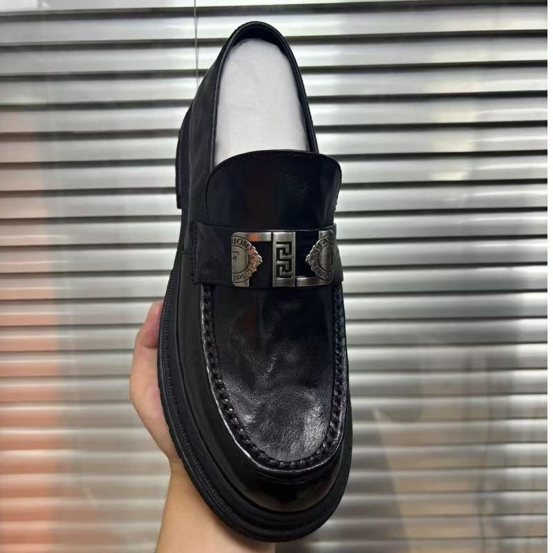 Spring new men's shoes genuine leather breathable one-pedal men's trendy versatile casual foot leather shoes
