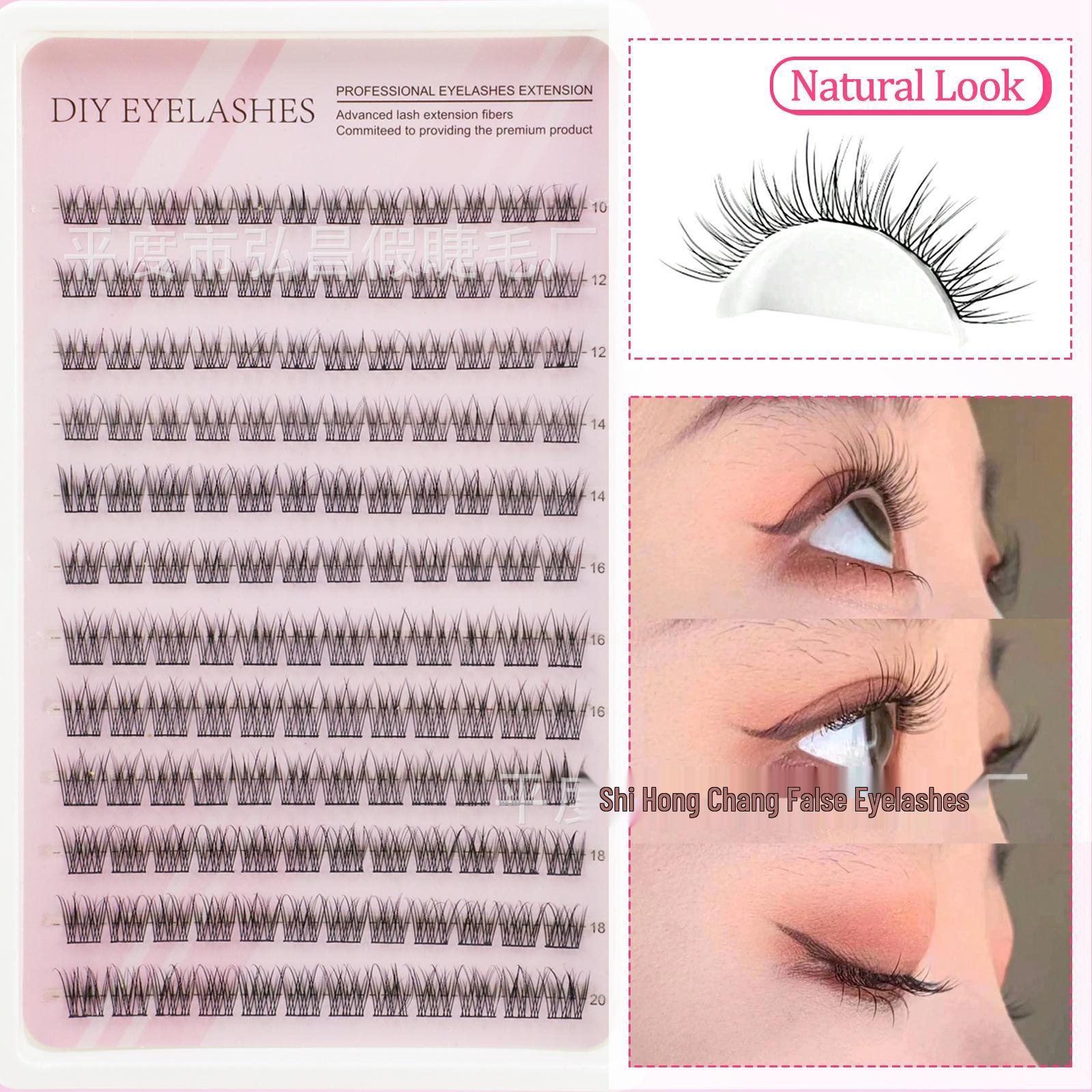 DIY Cluster False Eyelashes Set - Fish Tail Tri-Cluster Self-Grafting Lashes