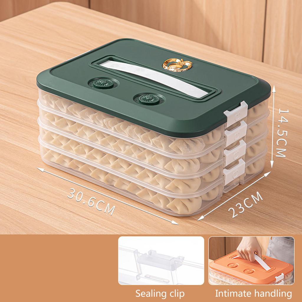 1/2/3/4-stufige Aufbewahrungsbox, zuverlässiger Halter für Lebensmittelbehälter mit Deckel, Kühlschrank, gefrorene Knödel, Aufbewahrungsbox aus Kunststoff