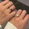 Cat Shell Beaded Ring Women's Light Luxury Niche Design Sense New Simple Personality Sweet Delicate Index Finger Ring Tide