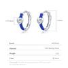 Modian 925 Sterling Zilver Blauw Emaille Hartjes Oorringen Romantisch Cz Kleine Oor Gespen Voor Vrouwen Bruiloft Sieraden