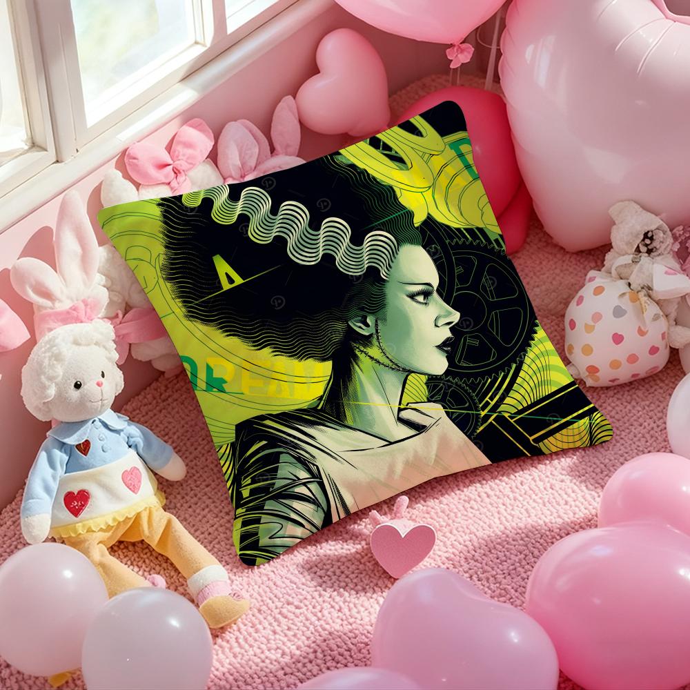 Horrible Bride of F-Frankenstein Cushion Cover Pattern Printed Pillowcase for Living Room Sofa Cushion Cover & Bedroom Decor