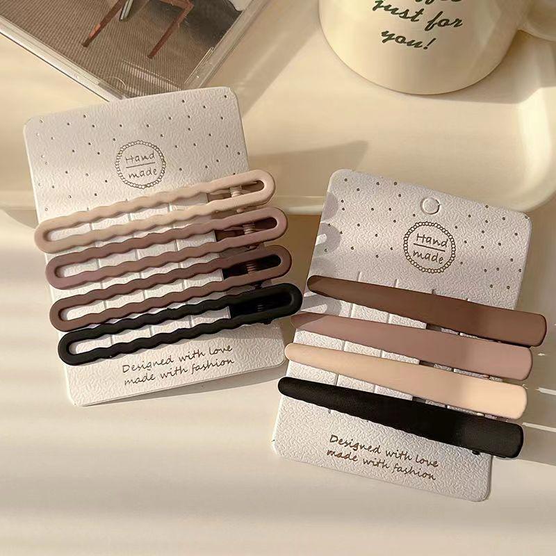 Large Milk Coffee Duckbill Clip for Bangs and Side Hair – Trendy Hair Accessory