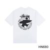 Stussy 2025 Summer New High Quality Cotton Round Neck T-shirt for Men and Women Surfboard Print Couple T-shirt