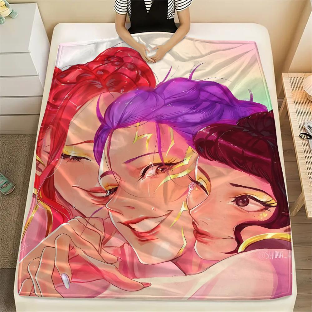 1 Stück Kpop Dämonenjäger Druck Flanelldecke, Hohe Qualität für alle Jahreszeiten, Heimdekoration, Wärme und Komfort, Perfekt für Weihnachtsgeschenke