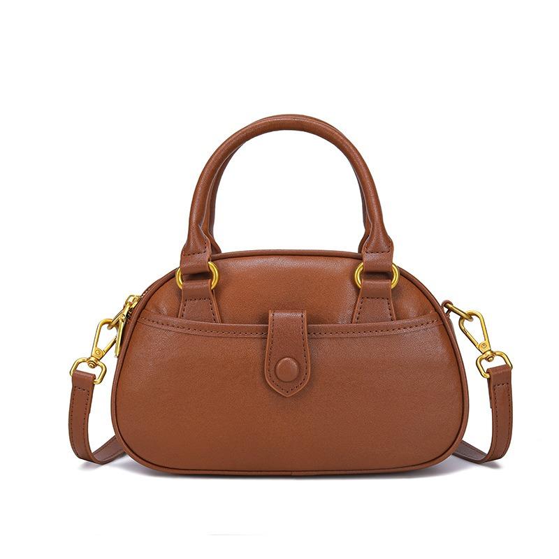 Cowhide Bag Women's Messenger Bag New Retro Handbag Niche Design Commuter Shoulder Armpit Bag