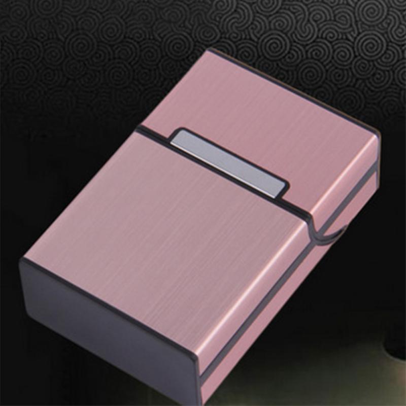 Men Fashion Business Brushed Cigarette Case Metal Pocket Cigarette Case