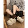 Queen Fan Warm White Fluffy Platform Cotton Shoes Women's Winter Boken Plush Boken Shoes