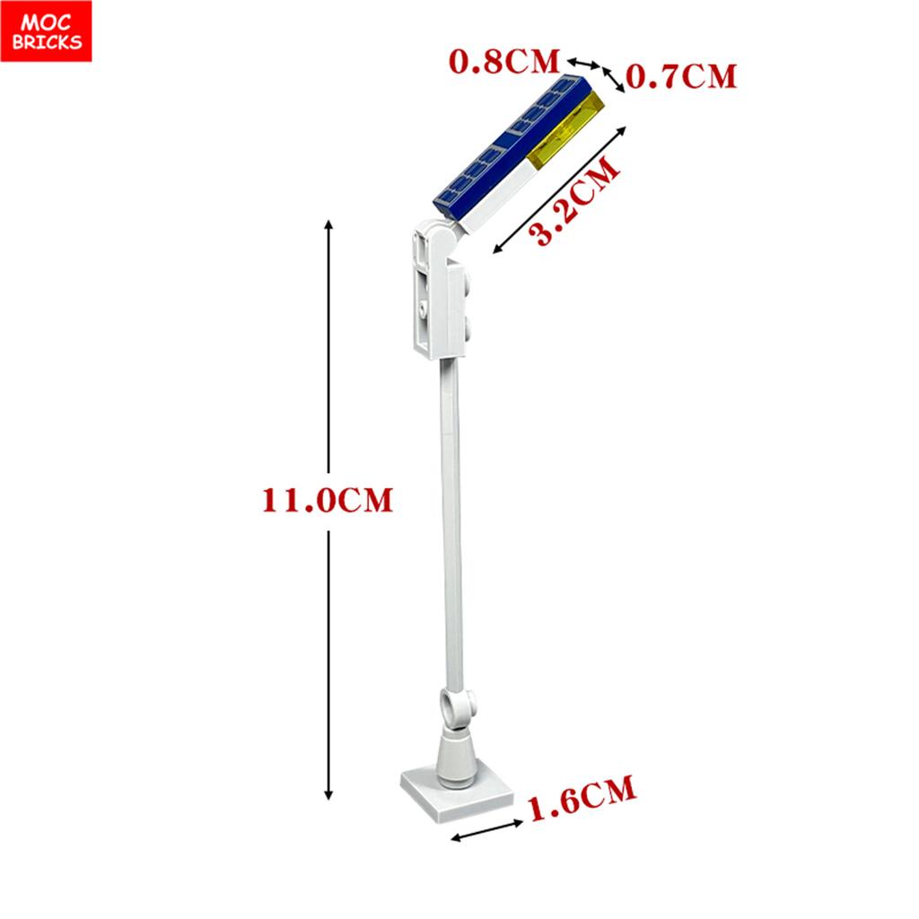 MOC Bausteine Solarpanel Bedruckte Fliese 1x4 2431pb499 Straßenlaterne Zusammengebaut Stadt Haus Bausteine Zubehör Kinderspielzeug Geschenke