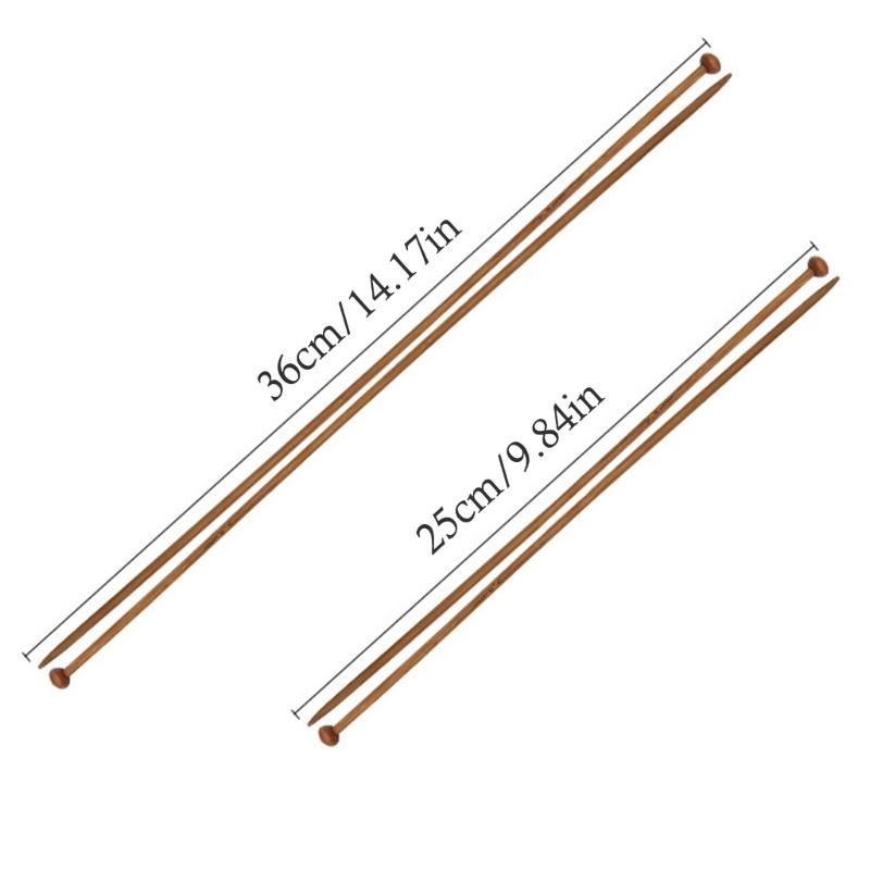 10Pairs Wood Single Ended Knitting Needle Single Pointed Head Knitting Needle for Sweater Sock Scarf Crochet Yarn Tool