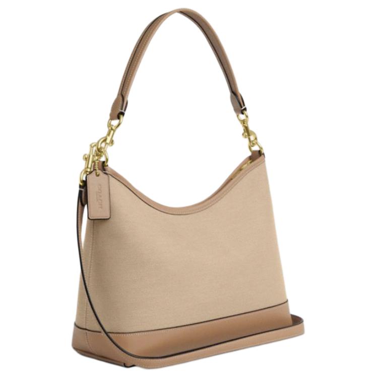 Coach Laurel 31 Horse And Carriage Pattern PVC Shoulder Bag Large Women Shoulder Bag Light-Yellow CAK91-IMLG6