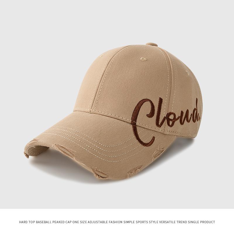 Spring and Autumn Baseball Cap Hard Top Cap Women's Large Deepened Letters Big Head Circumference Hat Men's Tide Autumn and Winter